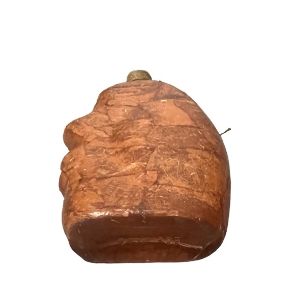 NWOT Glass bottle Face art paper mache with beads Strings, Brown - Picture 9 of 9